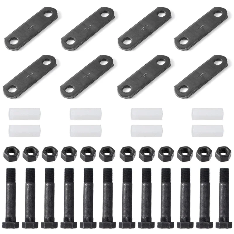 Heavy duty shackle, modified raised 2 inch lugs, steel plate heightening kit