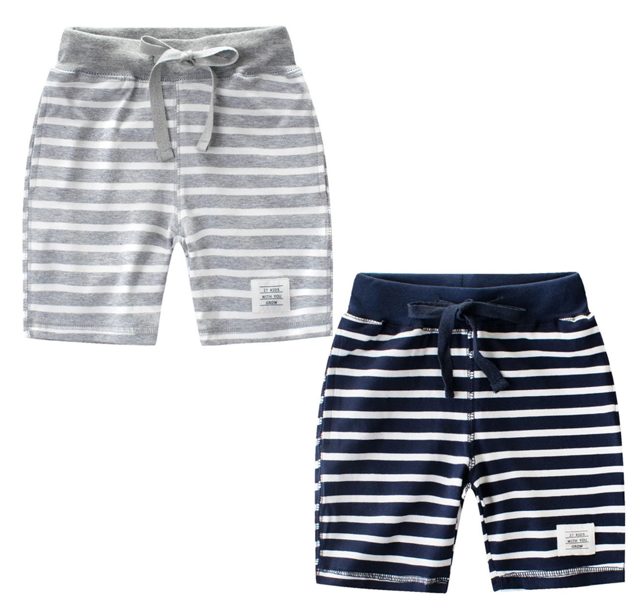 

OVTRB/Детские летние шорты для мальчиков, детские хлопковые шорты в полоску на шнурке, детские повседневные спортивные шорты до колена, повседневные спортивные шорты