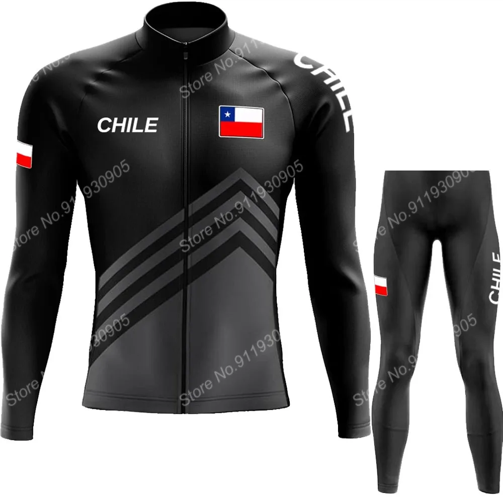 2022 Chile National Team Cycling Jersey Set Men Summer Long Sleeve Clothing Suit MTB Bike Road Pants Bib Maillot Ropa Ciclismo