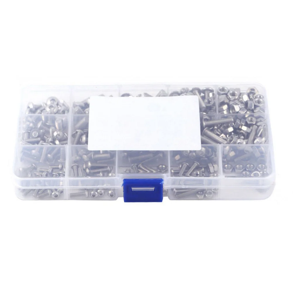 

500Pcs Stainless Steel M5 Hex Allen Screw Nut Set Assortment Kit Corrosion Resistant Secure Fastener Set Screw Socket