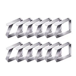 Aço inoxidável Toalha De Mesa Tampa Clipe, Suporte De Pano, Grampos De Pano, Piquenique Festa De Casamento Promenade, Casa Jardim Suprimentos, 8Pcs