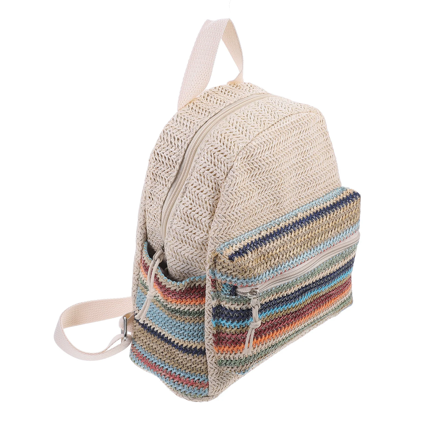 حقيبة ظهر بوليستر مزدوجة الكتف للسفر حقيبة مدرسية بحزام قابل للتعديل بسحاب لتخزين كتب الكمبيوتر المحمول في الهواء الطلق وسحاب أنيق غير رسمي