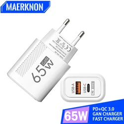 Ładowarka USB do szybkiego ładowania 65W z wtyczką do telefonu iPhone 14 Xiaomi Samsung Huawei USB USB