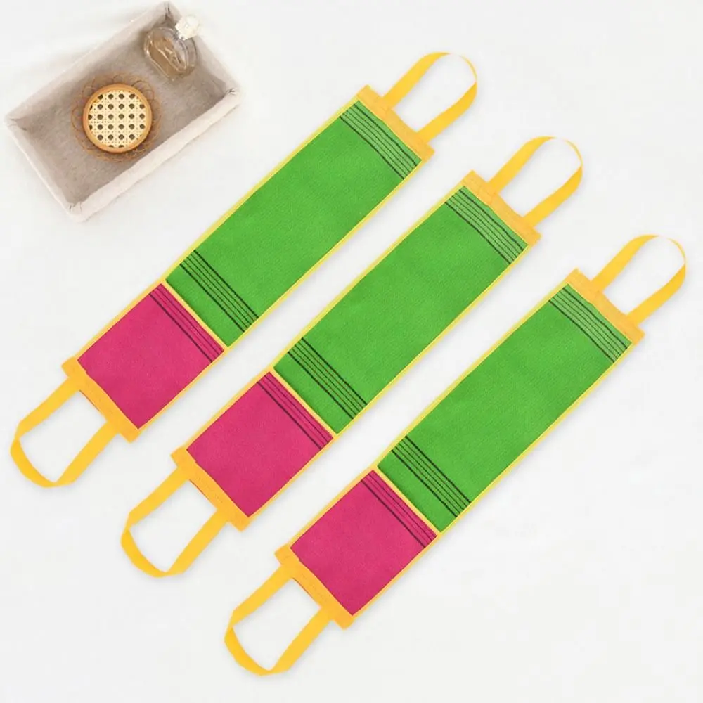 3 個の汚れ除去バック角質除去スクラバークリーニングシャワーストラップマッサージストラップ再利用可能なピーリングマッサージスクラブタオル