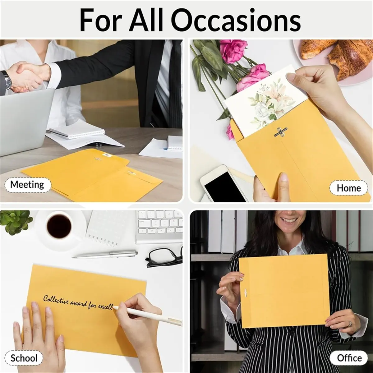 AA14 Clasp Envelopes 50 Count-9x12 Inch Envelopes with Clasp Closure - for Home,,Business,Legal or School