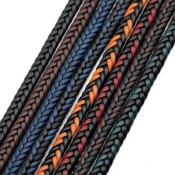 REGELIN 2meters 6mm Flat Braided Faux Genuine Leather Bracelet Findings PU Leather Cord String Rope DIY Necklace Bracelet Making