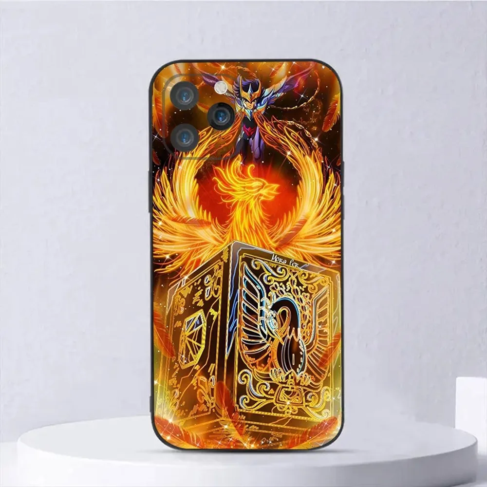 Saint Seiya Knights Of The Zodiac Phone Case For iPhone 15,14,13,12,11,Plus,Pro Max,XS,X,XR,SE,Mini,8,7 Soft Silicone Black Case