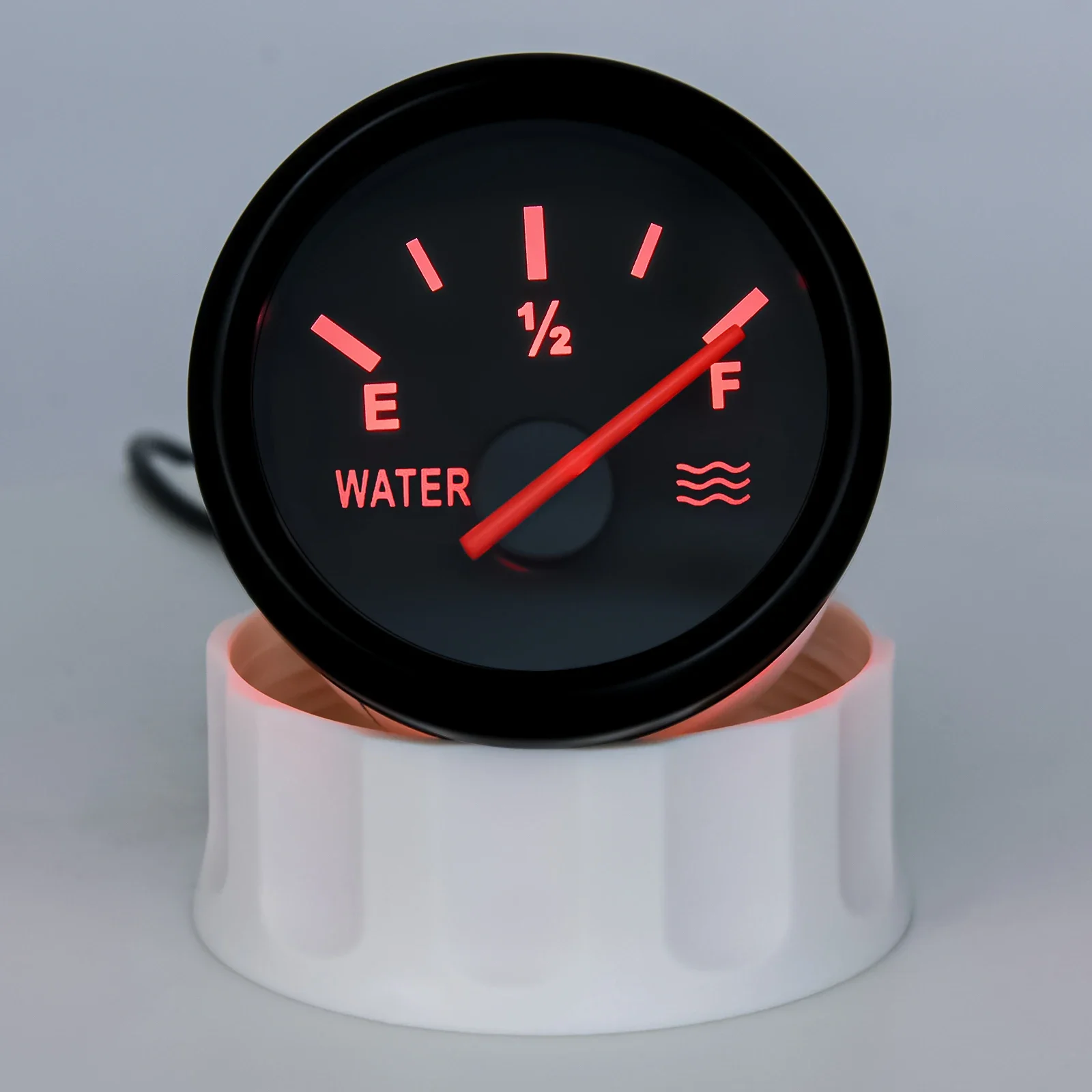 Water Level Sensor+52mm Water Level Meter Tank Indicator With Red Backlight 0-190 Ohm Water Level Gauge for Car Boat Motor 9-32V