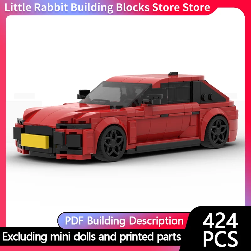 City Car Model MOC Building Bricks RS5 Plug-In Hybrid Station Wagon Modular Technology Gifts Holiday Assemble Children Toys Suit