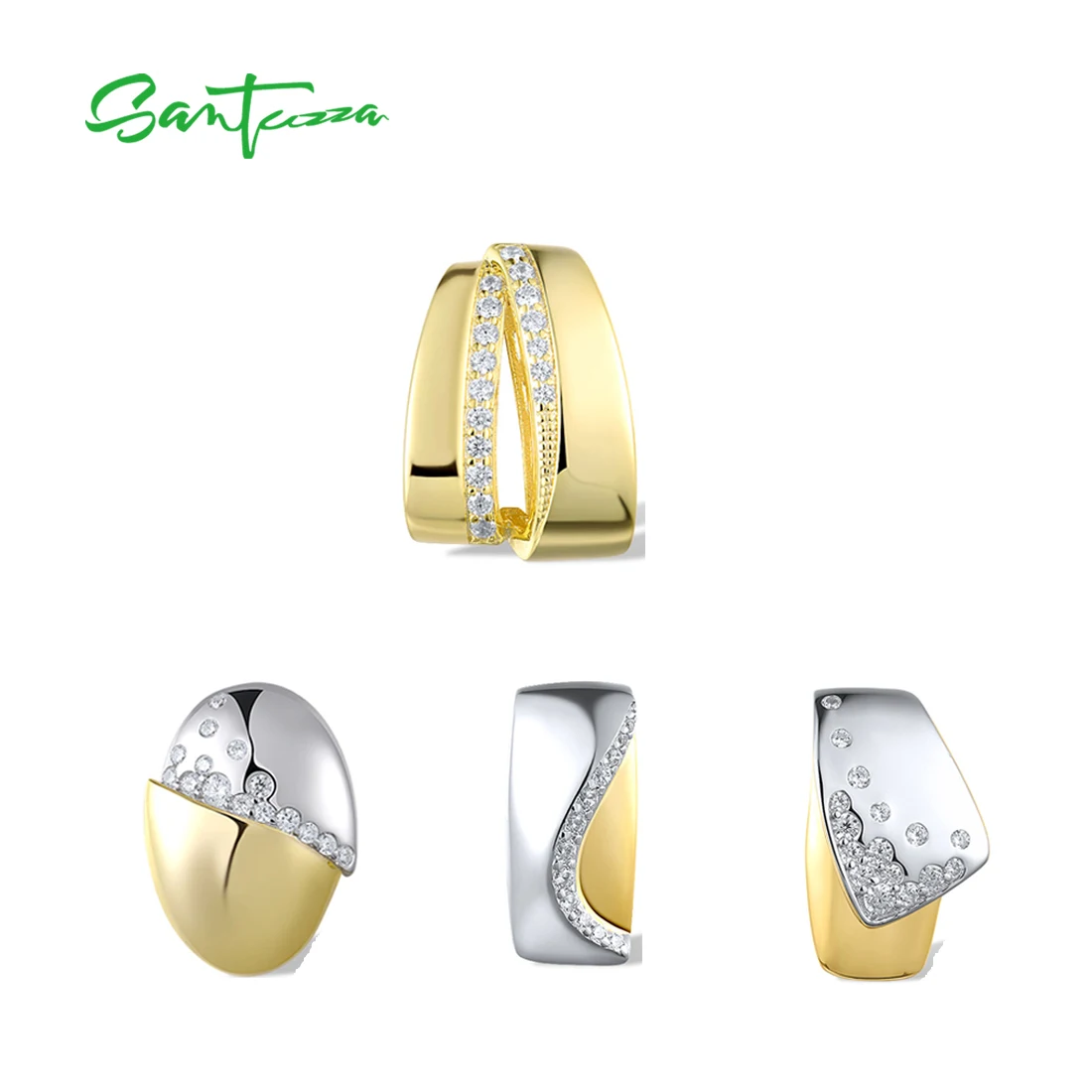 

Подвеска SANTUZZA из стерлингового серебра 925 пробы для женщин, с блестящим решетчатым узором, волнистая, модные подарки, изысканные ювелирные изделия