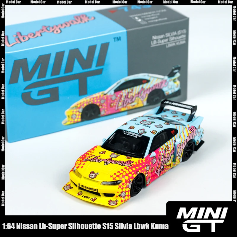 

НОВАЯ миниатюрная модель Mini Gt 1:64 Nissan Lb-Super Silhouette S15 Silvia Lbwk Kuma, режим автомобиля # 7443 автомобиль из сплава, индивидуальная игрушка в подарок