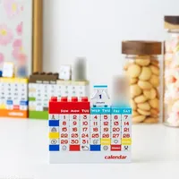 Simple Stitchable Desktop Decoration Ornaments Creative Cartoon DIY Perpetual Calendar Holiday Birthday Record Gift for Kids
