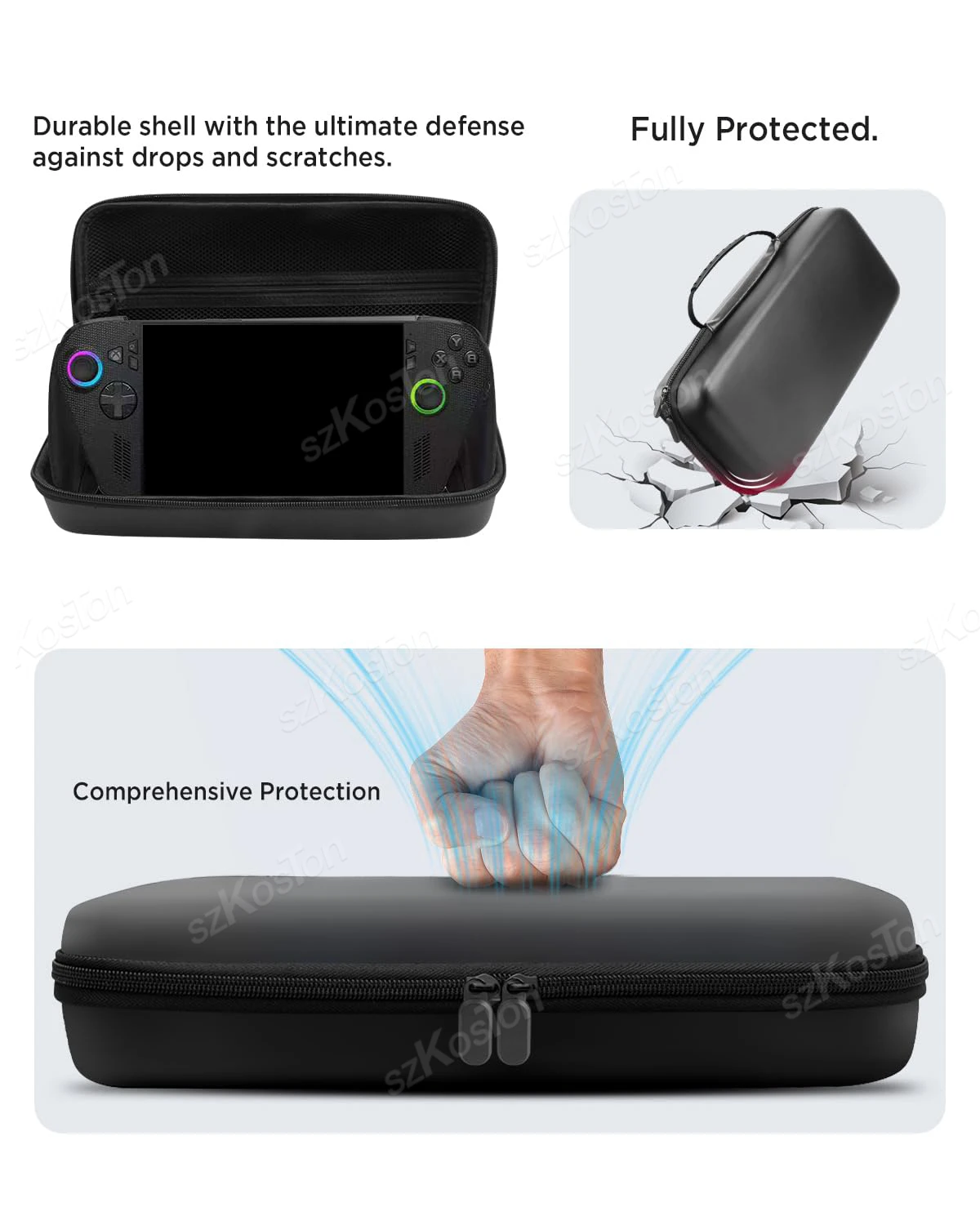 حقيبة تخزين محمولة من البولي يوريثان لوحدات تحكم الألعاب ASUS ROG Xbox Ally X حقيبة حمل صلبة من مادة EVA ملحقات السفر المقاومة للصدمات والغبار