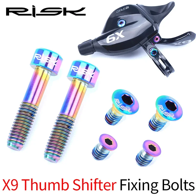 

RISK 6pcs Titanium Alloy SRAM Derailleur Lever Fixing Screws Bicycle Fixing Bolts for GX/GX Eagle/X9/X01/X01 Eagle/XX1 Eagle/XX1