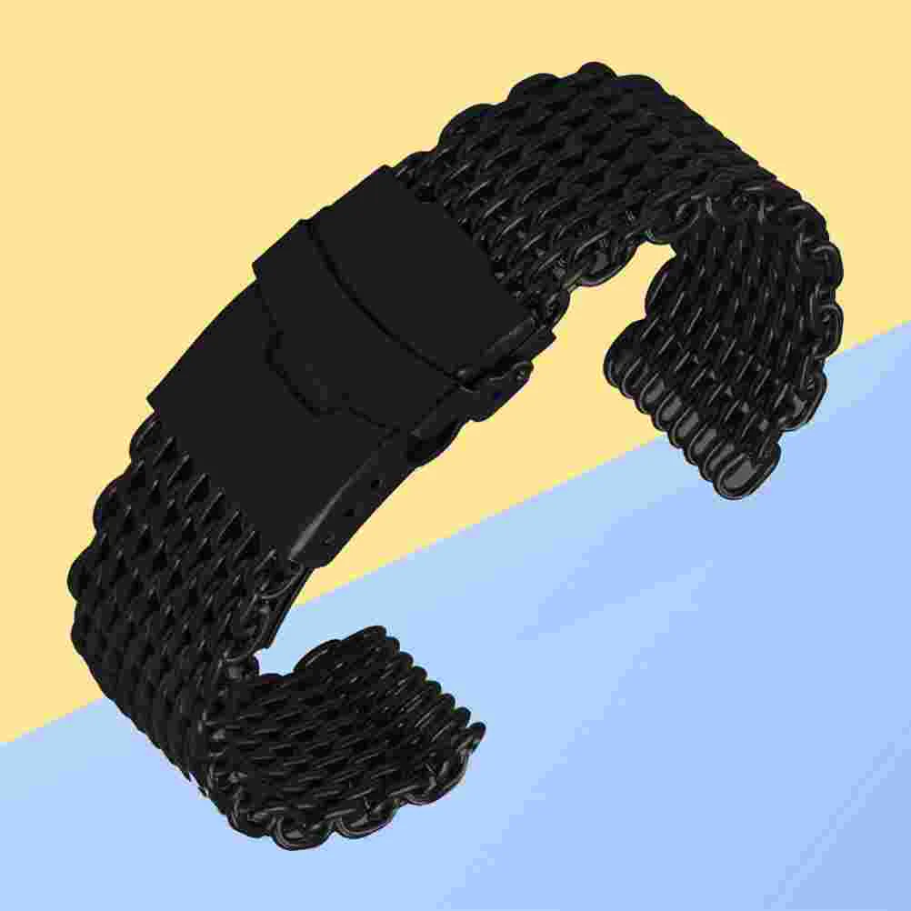 24 Mm Daily Wear Watch Band Mesh Watchband Stainless Steel Shark Strap Watchbnad Trendy Unique