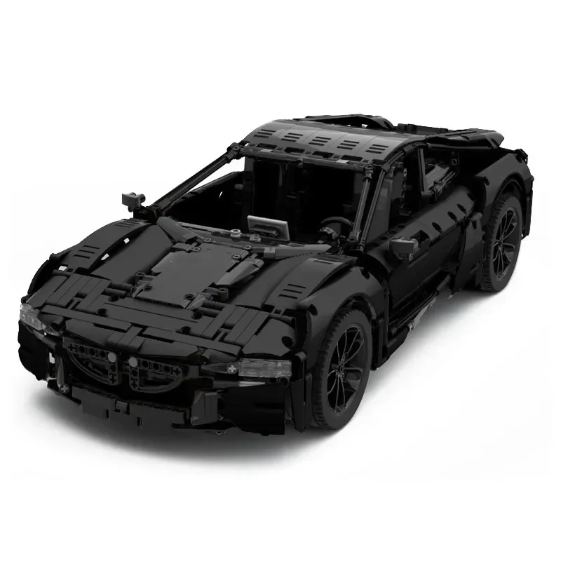 MOC-43958-coche deportivo con Control remoto para niños, Motor de potencia, bloques de construcción, regalos educativos de cumpleaños y Navidad