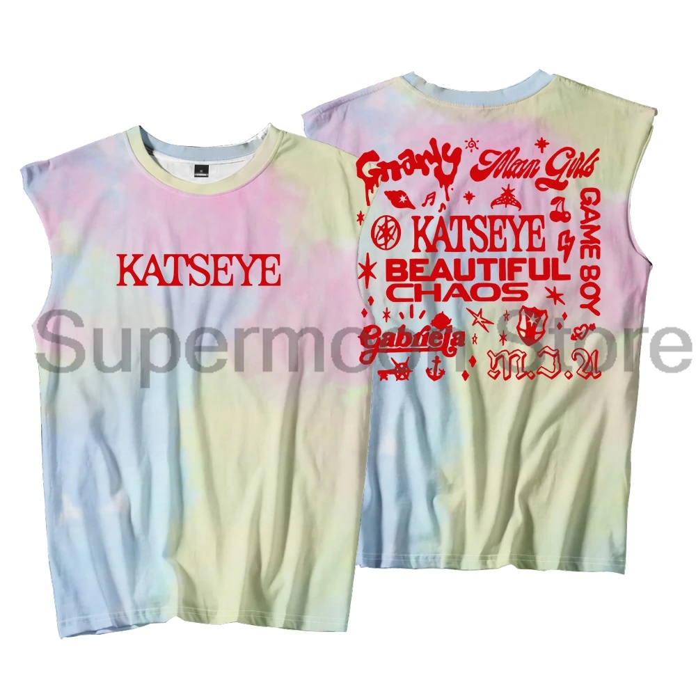 Kpop Katseye Beautiful Chaos Album Merch Tank Tops Unisex Sleeveless Vest Men Women Outdoor Streetwear Tops