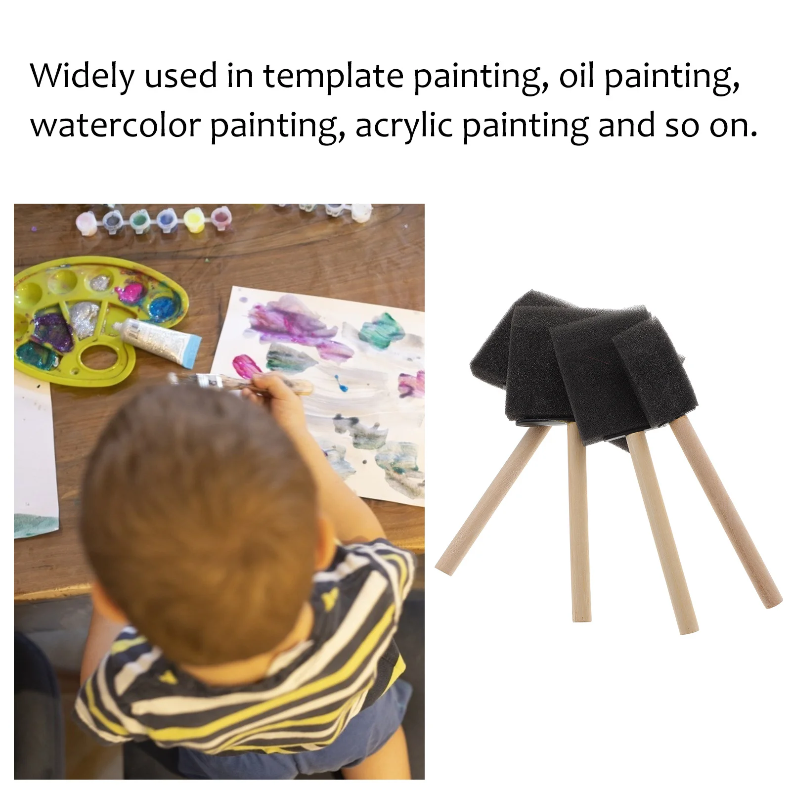 Ensemble de pinceaux éponge pour enfants, 26 pièces, outils de peinture pour aquarelle acrylique, peinture à l'huile, bricolage, artisanat d'art, fournitures de dessin Graffiti
