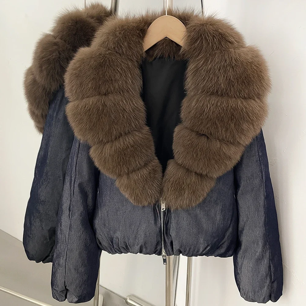 OFTBUY 90% White Duck Down Coat Luxury Winter Puffer Jacket Women Female Real Natural Fox Raccoon Fur Thick Warm Parkas