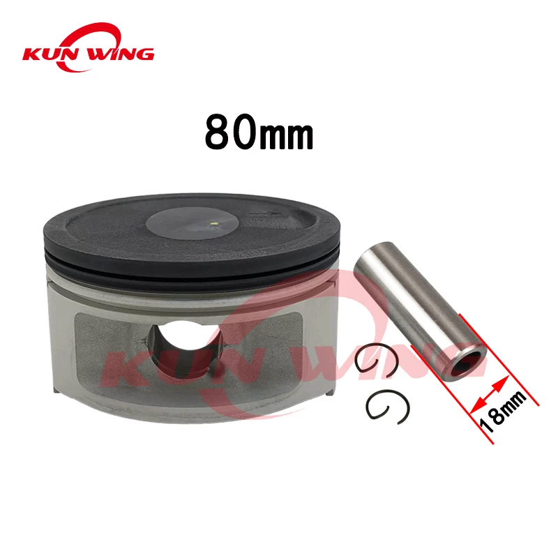 80MM Piston Kit Rings (Pin 18mm) for Yamaha Linhai 400 LH400 LH180MQ YP400 ATV UTV Engine Parts