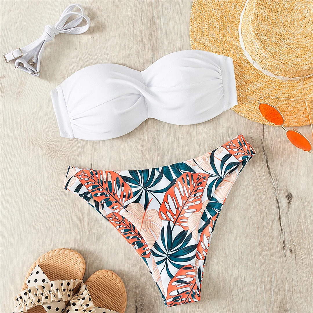 Bikini mit Blumenmuster, Push-up-Badeanzug, Damen-Badebekleidung, zweiteiliges Bikini-Set mit BH-Einlagen, Badeanzug, Badebekleidung, Modell V6296. – Detail 30