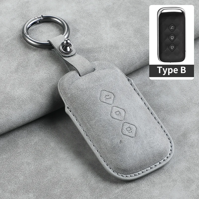 Pelle per Chevrolet Aveo Trax Groove Captiva 2024 Wuling Flip Car Key Case Cover Shell 3 pulsanti chiave a distanza accessorio Keychian