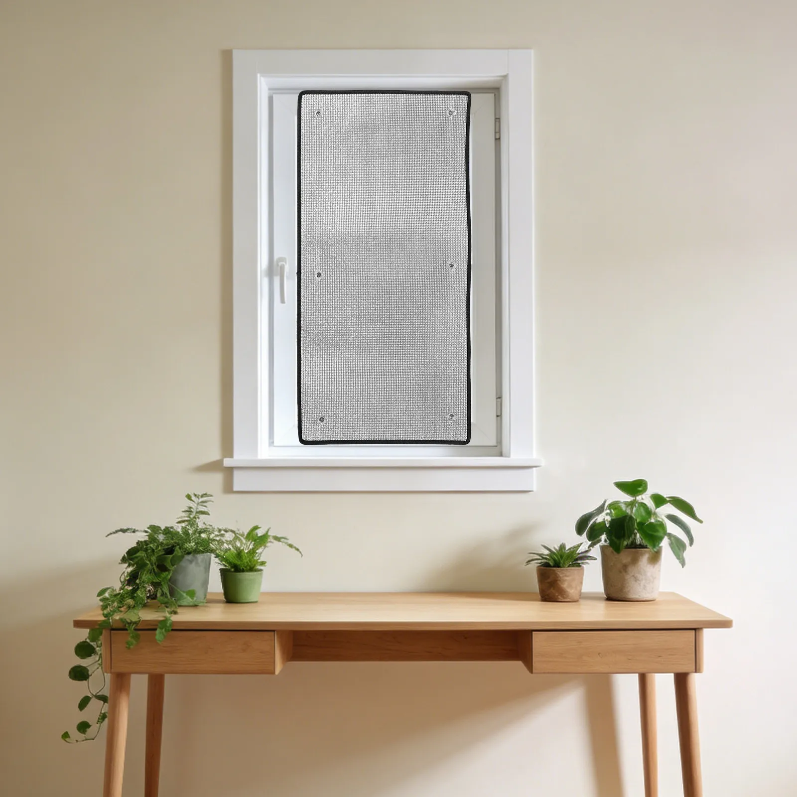 Cooling Privacy Window Film, Sun Protection Blackout Window Film with Suction Cups Easy to Disassemble/Reusable for Home Balcony