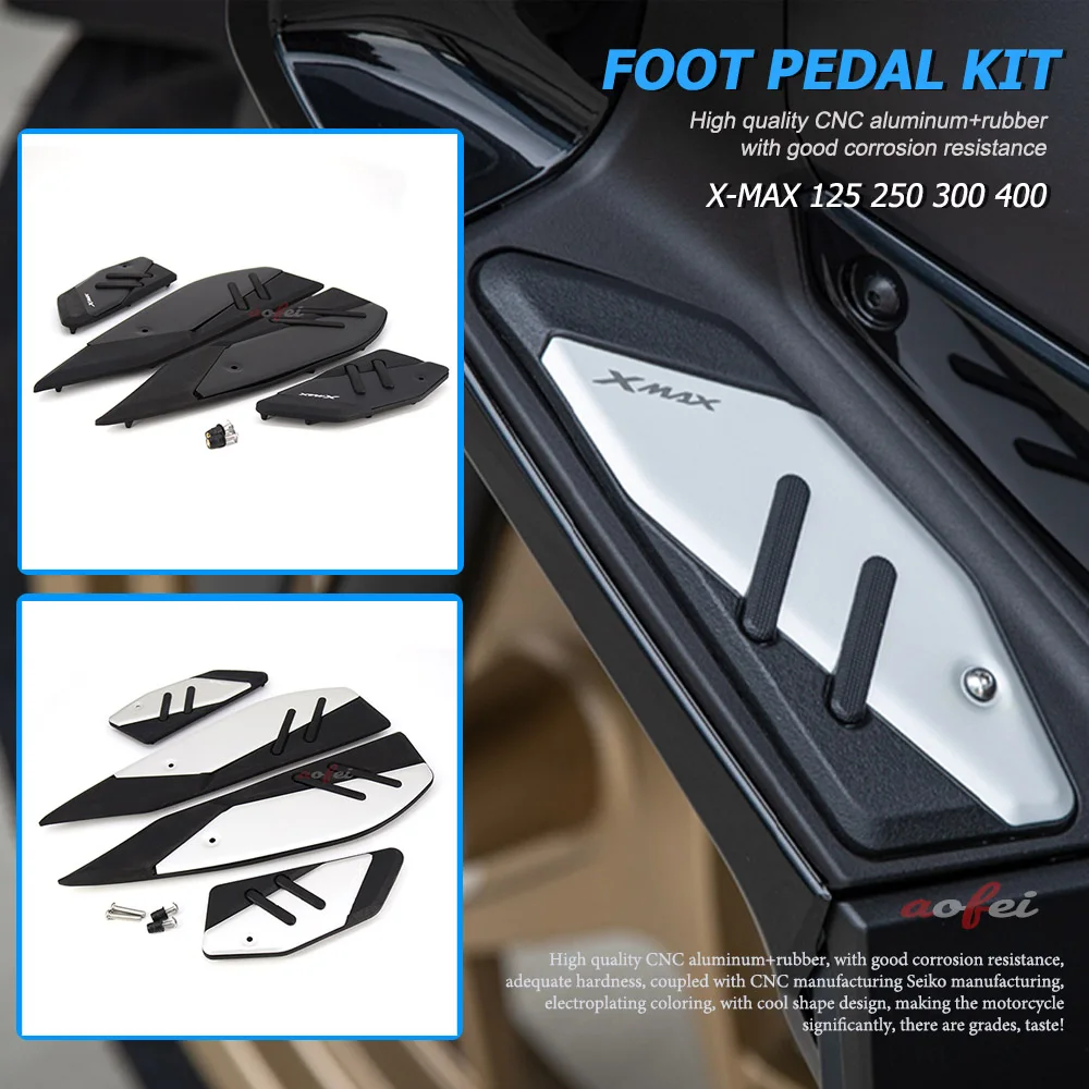 New Motorcycle Foot Pegs Pad Pedal Rests Footpegs Footrest For YAMAHA XMAX X-max 400 300 250 125 Xmax125 Xmax250 Xmax300 Xmax400