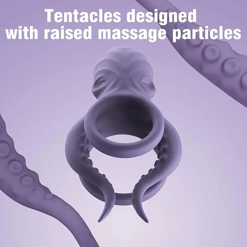 Octopus Shape APP Control Vibrating Cock Ring Male Delay Ejaculation Penis Ring Clitoral Stimulator Sex Toy for Couples 18+