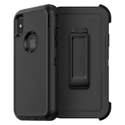 Black For Apple iPhone XS Max Heavy Duty Shockproof Case XR Cover Dustproof Bumper iPhone 11 12 Armor Phone Cases with Belt Clip