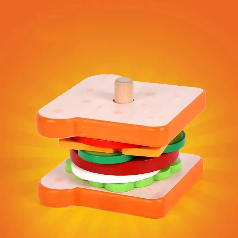 

Деревянная кухонная игрушка, гамбургер, сэндвич, имитация еды, набор игрушек, детская деревянная сложенная игрушка-еда