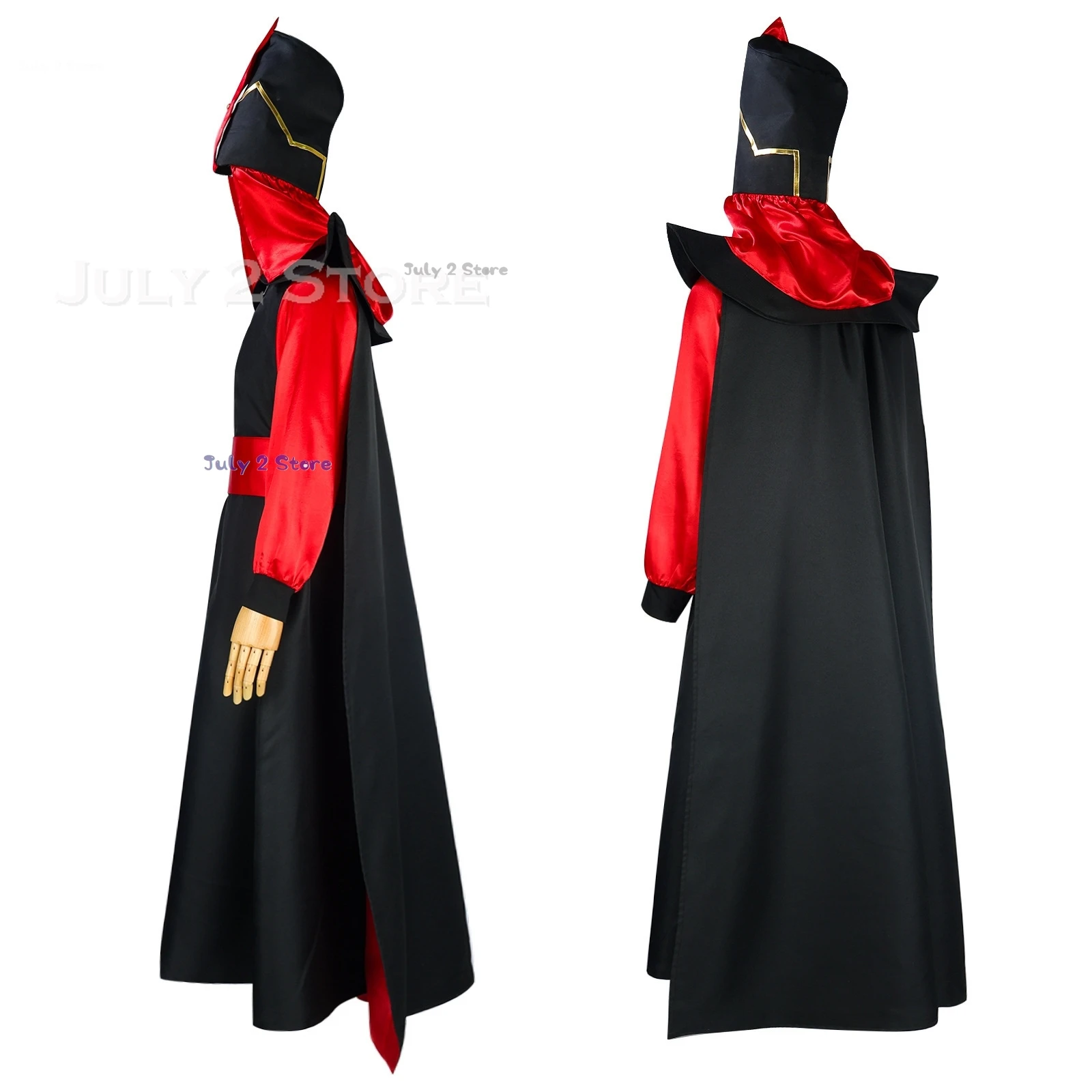 Kostum Cosplay penyihir film Anime Fairytale Jafar pakaian Set Halloween setelan mewah topi pesta Villian Beard Roleplay