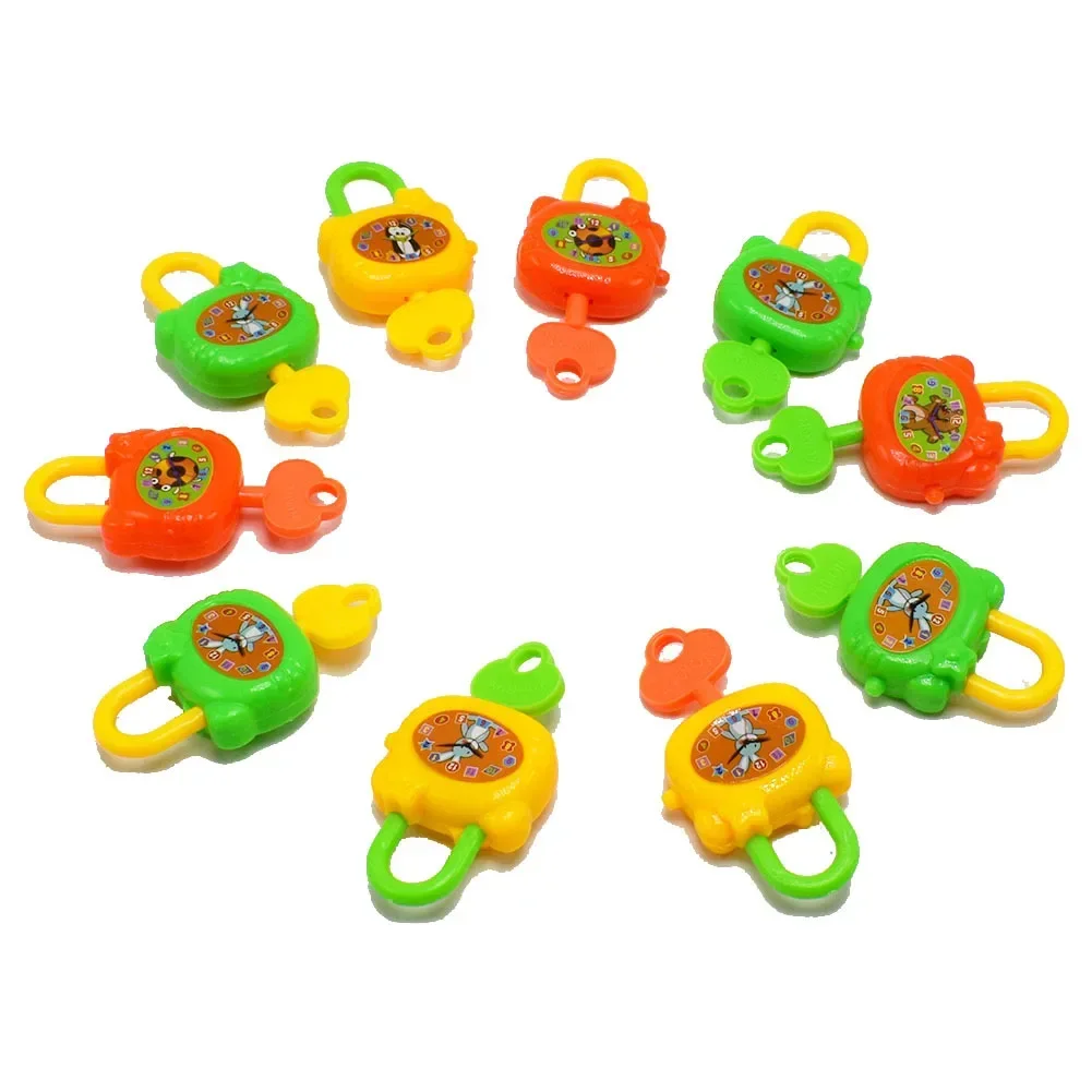 New Plastic Cartoon Children with Keys Toy Locks Notebook Lock Gift Toys for Kids Colorful Birthday Toy