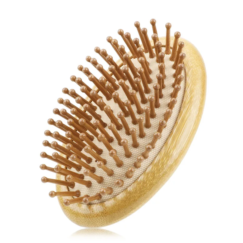 

1 Pc Portable Eco-Friendly Bamboo Hair Comb Wooden Round Hair Brush Scalp Massager Anti-Static Hairbrush for Women Men and Kids