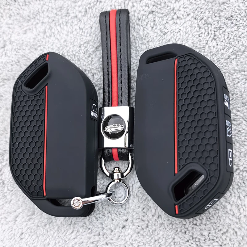 Silikon Autoschlüssel-Hülle Schlüsselanhänger Halter für Kia Picanto Sorento MQ4 Carnival KA4 Morning K5 Carens 2024 EV5 EV9