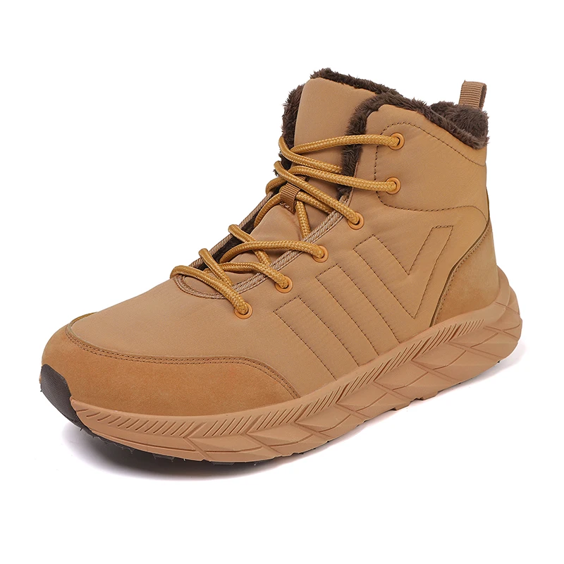 

Large Size 47 Leather Hiking Boots Mens Winter Outdoor Warm Fur Non Slip 2025 Fashion Hike Ankle Boot Black Hunting Boots Rubber