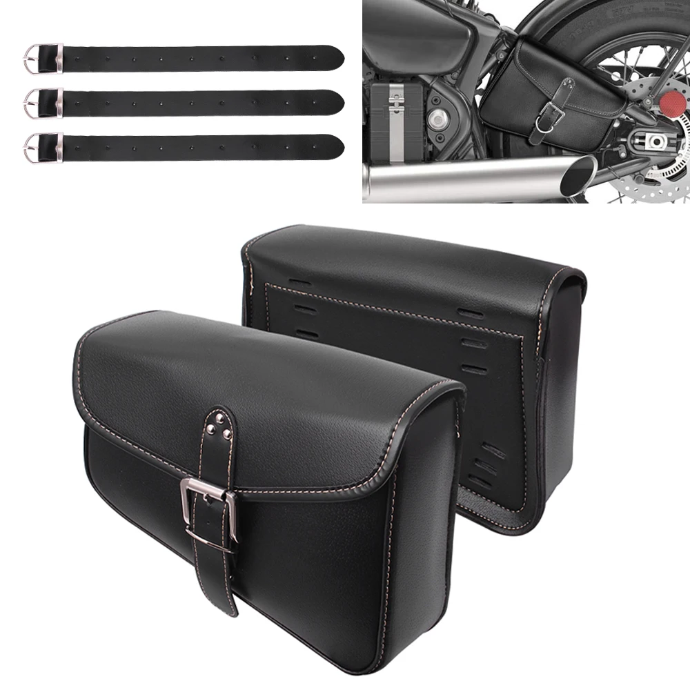 

Motorbike Universal PU Leather Saddlebags Waterproof Swingarm Bag Saddle Bags Side Tool Bags Storage For Harley Sportster 883 XL