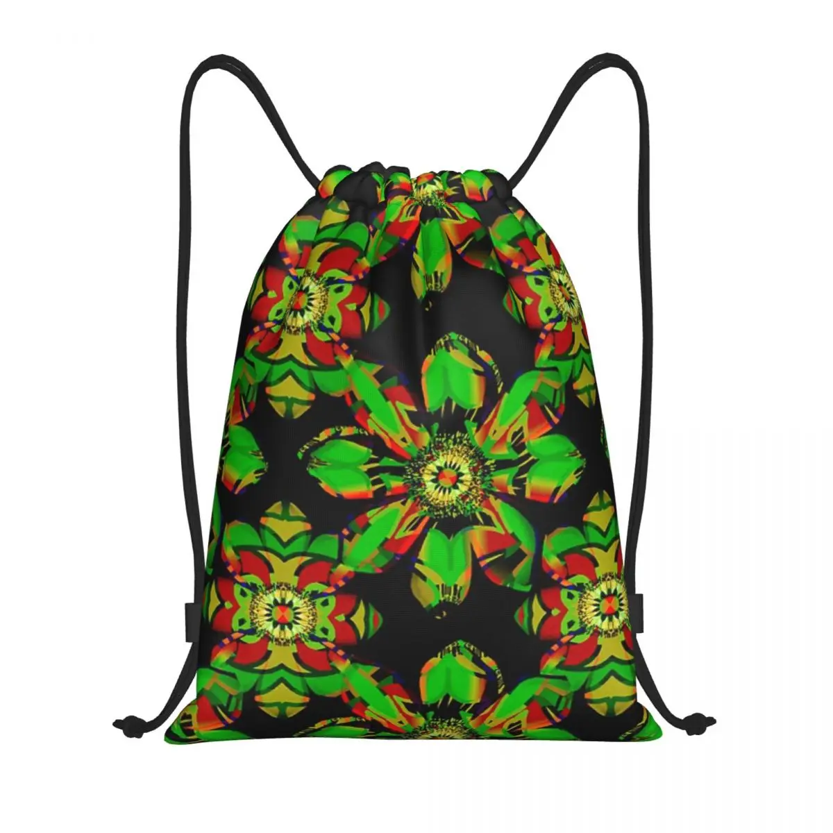 

Aunt Fernie Dark Floral Drawstring Back Pack Bag Travel Storage Package Teenagers Beach Tote Bag School Sport Shoe Bag Portable