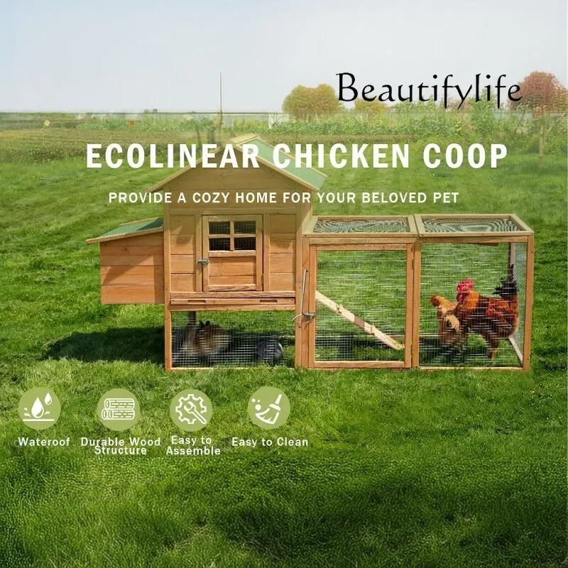 DA Outdoor chicken cage household large nest pigeon pet breeding solid wood cat house kennel rabbit double-storey outdoor villa view 4