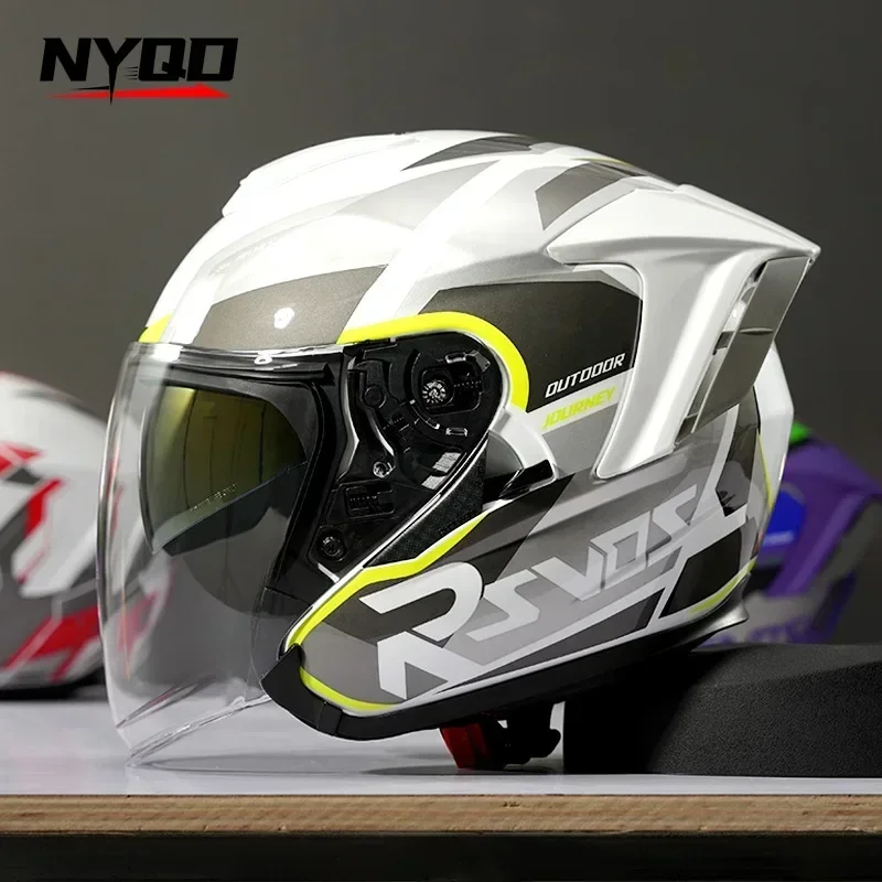 Ryzen RO-5 Motorcycle Men and Women Three-quarters Motorcycle Half Helmet All Season Universal Motorcycle Helmet  Casco Moto