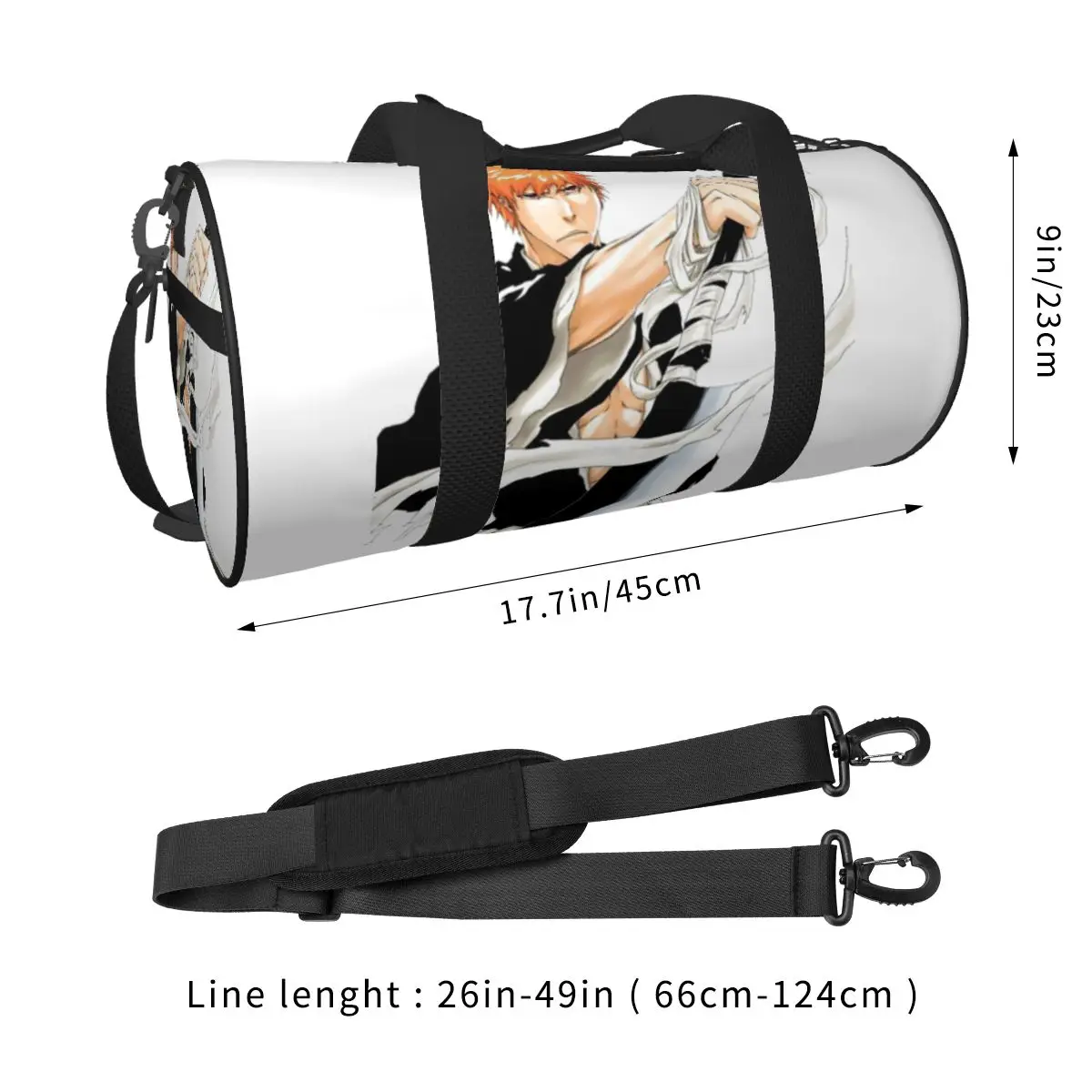 Ichigoat Anime Sports Bags Girl Characters Luggage Gym Bag Large Funny Handbags Men Women Design Outdoor Fitness Bag