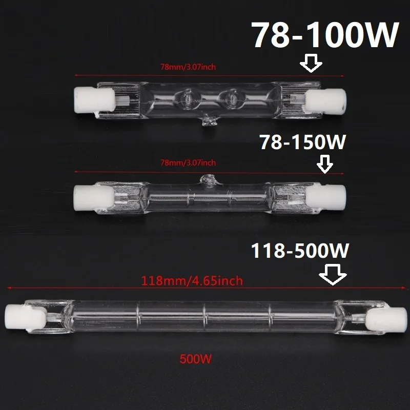 R7SฮาโลเจนLinearหลอดไฟ100W/150W/500W 78มม./118มม.คู่AC 220-240V