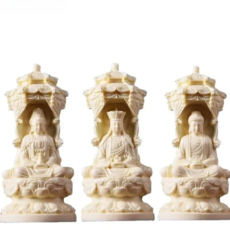 1PCS Resin Buddha Statue Ornaments Home Decoration Buddhist Hall Utensils Pray for Auspiciousness Ensuring Safety Exorcism
