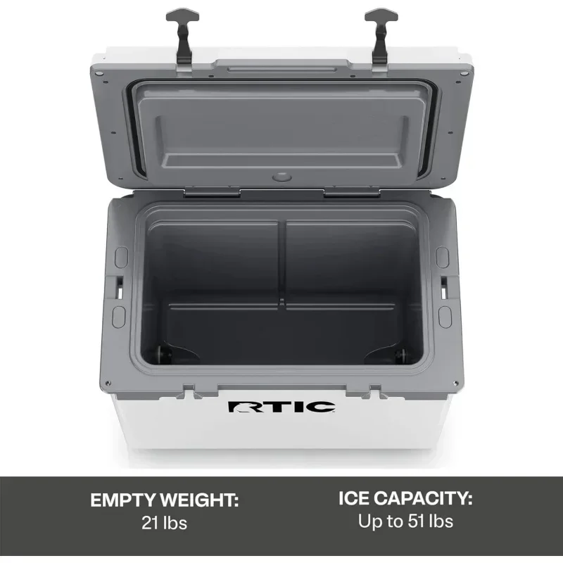 D2BUlt-Light Cassetta per il ghiaccio portatile isolata con dispositivo di raffreddamento rigido da 52 litri per spiaggia, bevande, bevande, campeggio, picnic, pesca, barca, barbecue