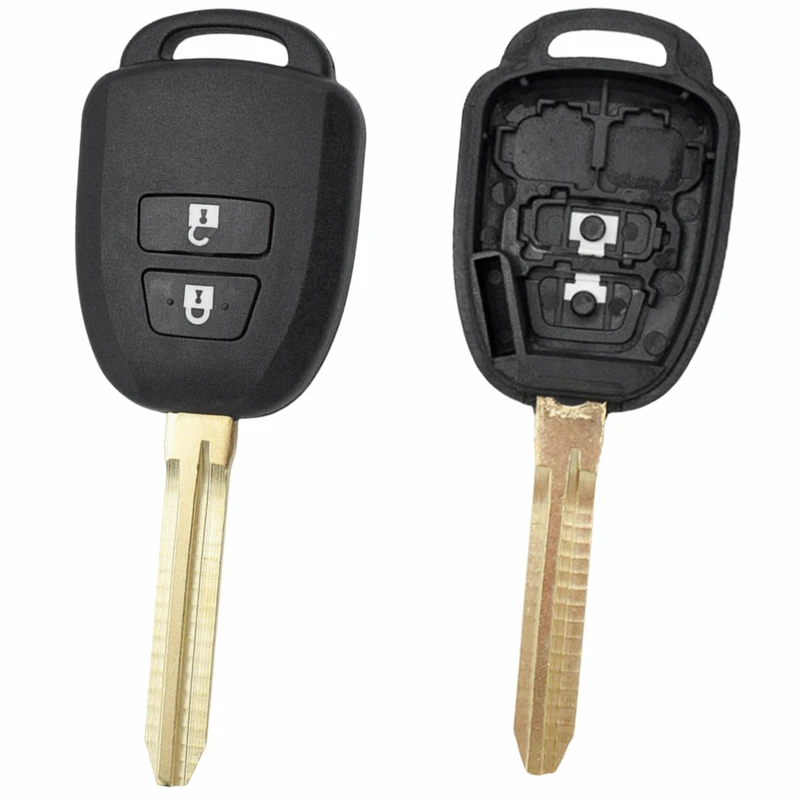 

XIEAILI OEM 10 шт., 2 кнопки, сменный чехол для ключа, транспондер, корпус дистанционного ключа для Toyota Land Cruiser Corolla