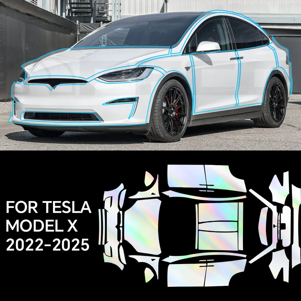 

For Tesla Model X 2022-2025 TPU Paint Protection Film Body Sticker Anti-scratch Protective Transparent Car Accessories Kit