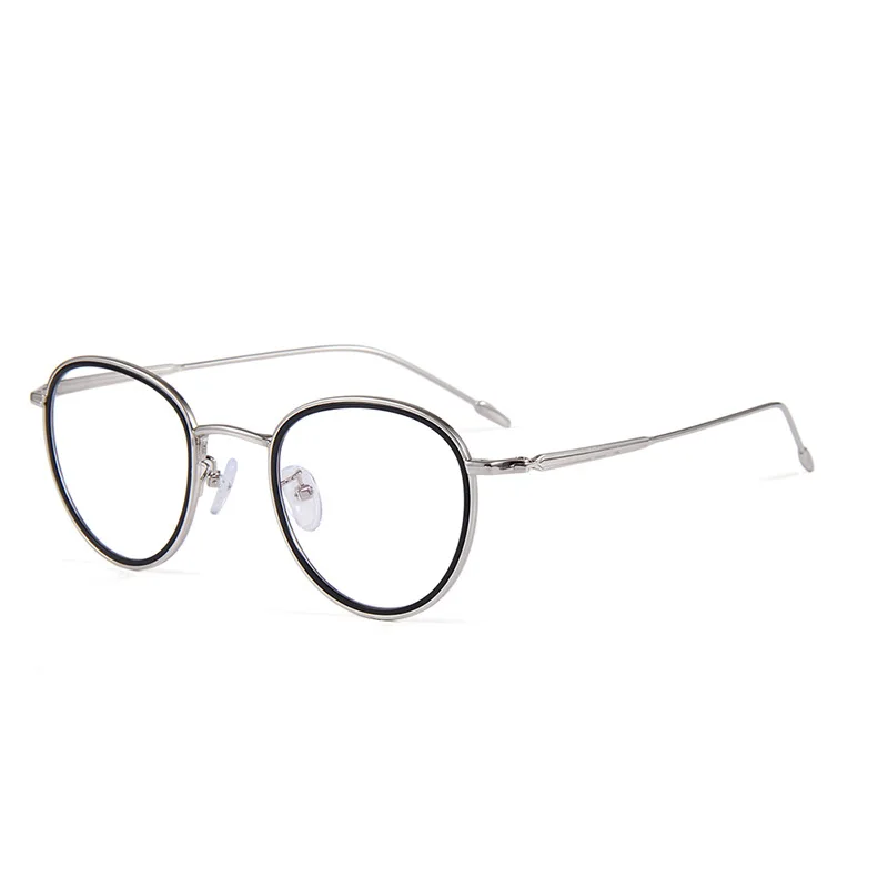 VICKI New Fashion Metal Glasses Rubber Black Circle Circle Simple Can Be Customized Prescription Multi-focus Glasses 6206