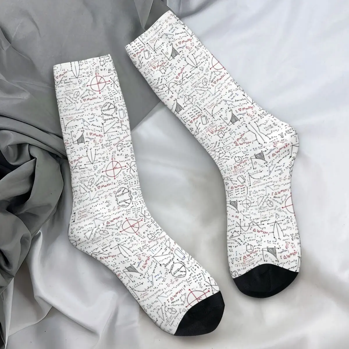 Colorful Math Formulas Stockings Men Socks Soft Breathable Casual Socks Spring Skateboard Non Slip Printed Sock Birthday Present