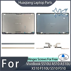 Caixa de metal para VivoBook, tampa traseira, dobradiças, caixa da caixa do portátil, S510U, A510, A510U, X510, F510U, S510, F510, LCD, cinza, ouro, novo