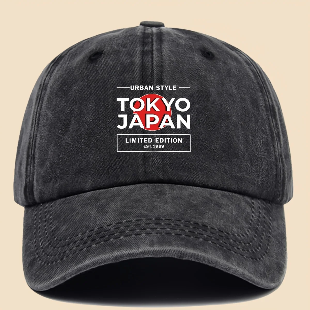 Gorra de Béisbol con Estampado Estilo Ciudad de Tokio, Japón, Unisex, Diseño Estampado, Color Sólido, Estilo Retro, Visera Curva, Ajustable